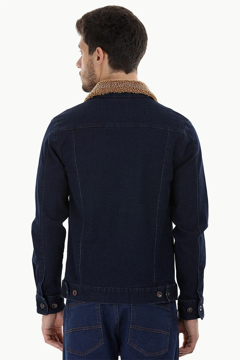 Sherpa Collar Indigo Denim Jacket