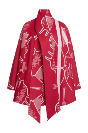 Thebe Magugu- Basotho Bow Front Cape: Pink