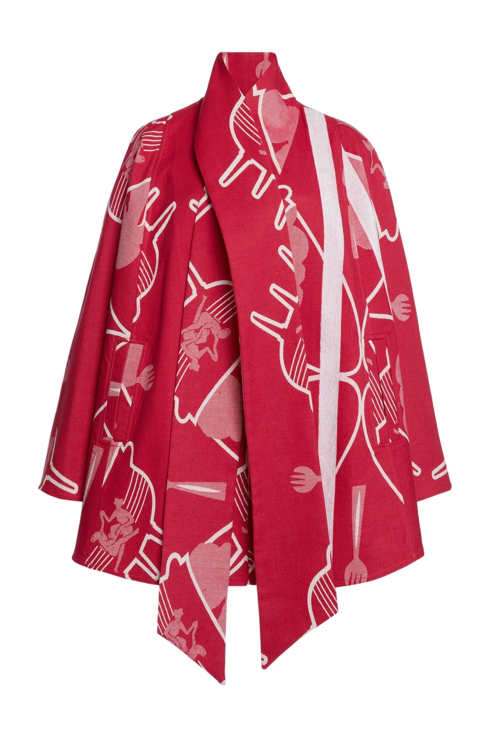 Thebe Magugu- Basotho Bow Front Cape: Pink