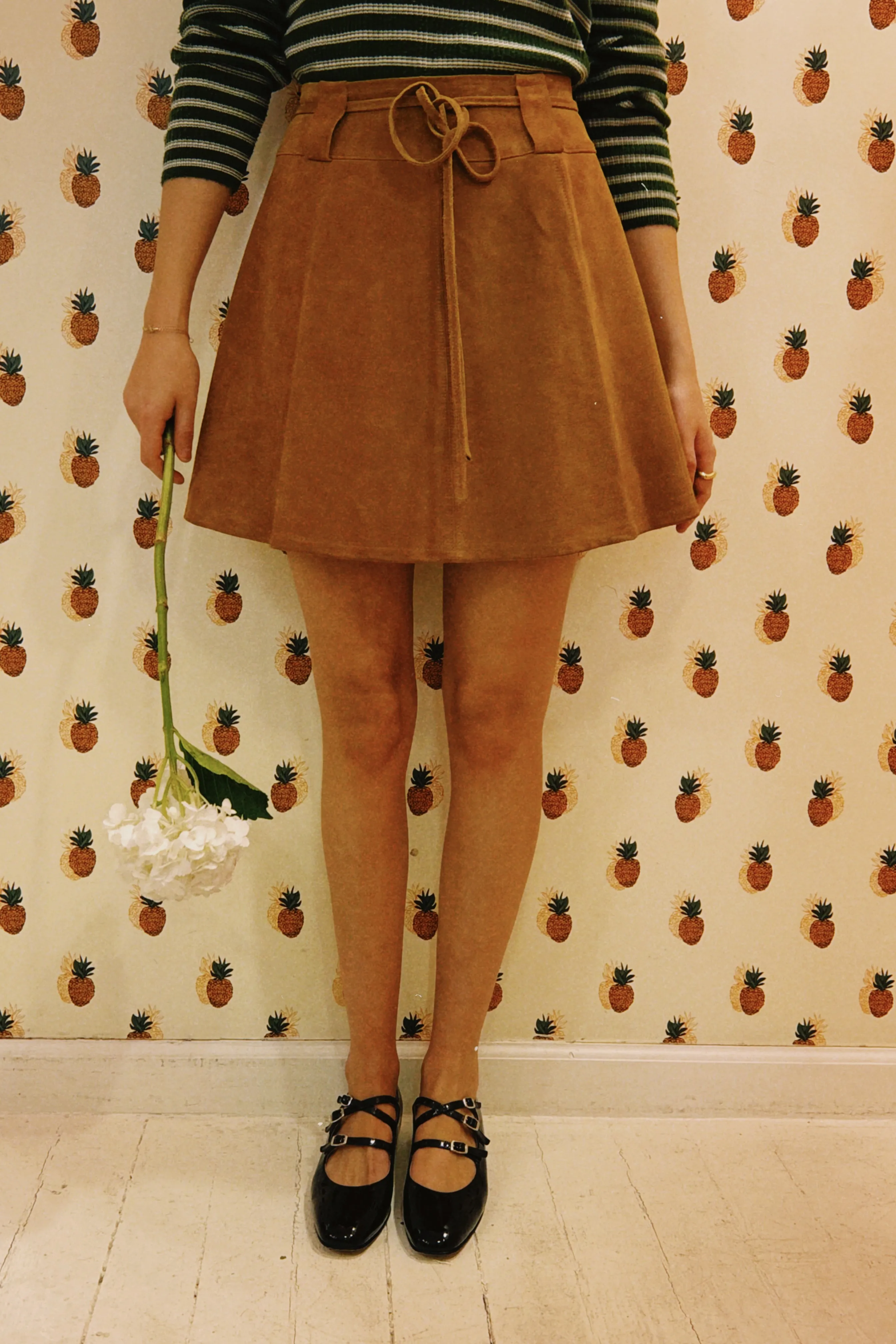 VINTAGE SUEDE WRAP MINI SKIRT