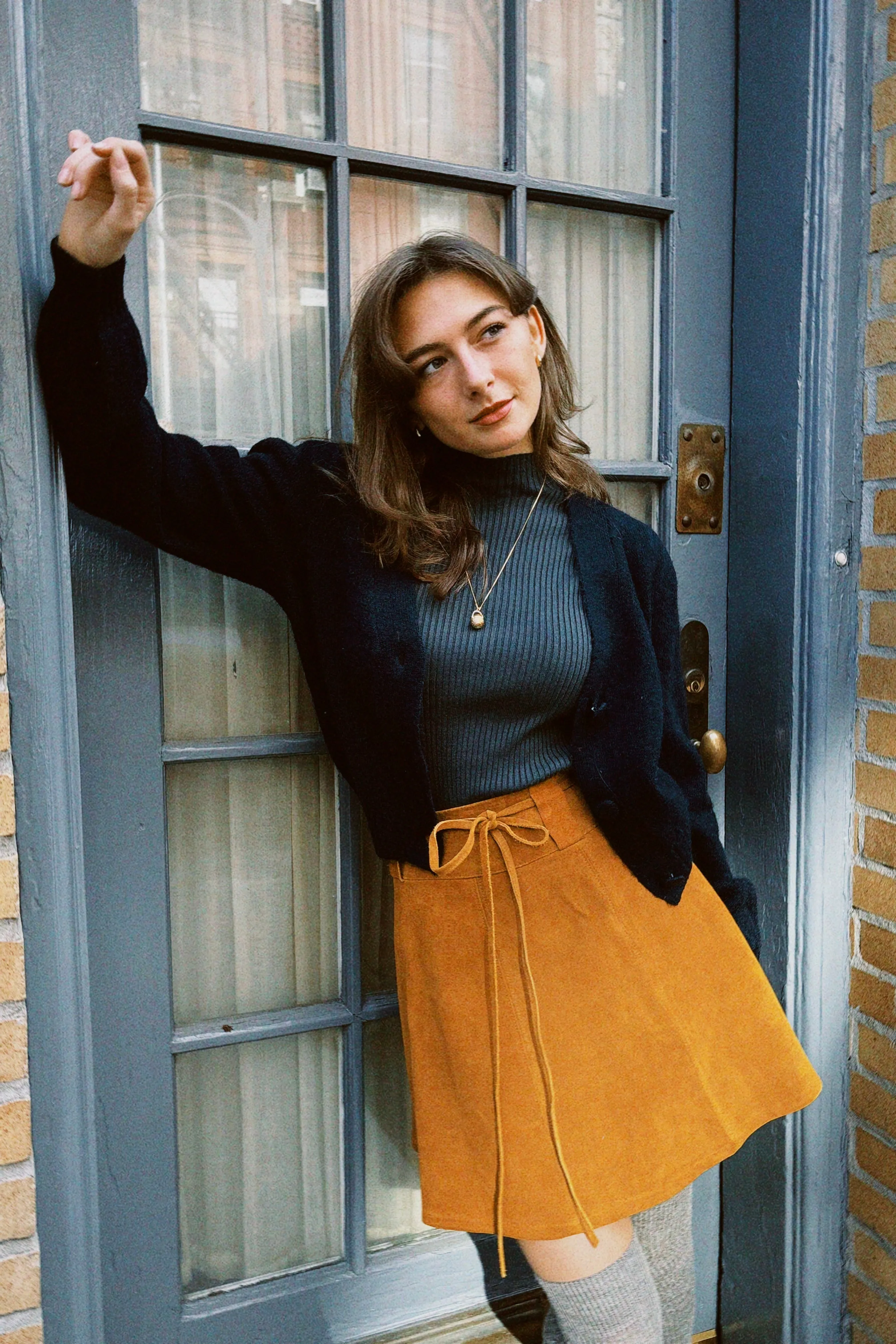 VINTAGE SUEDE WRAP MINI SKIRT