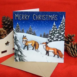 Winter Foxes Christmas Card