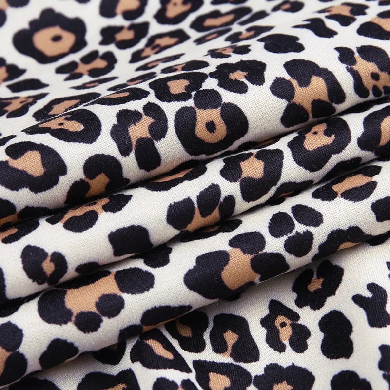 Women's Autumn Casual Leopard Slim Pants With Pockets