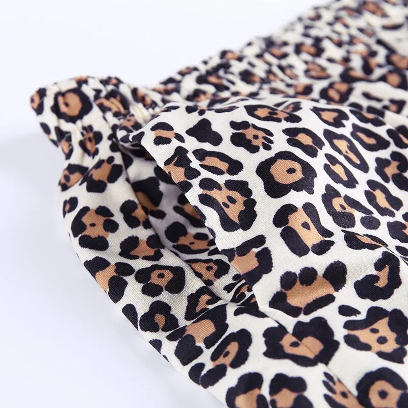 Women's Autumn Casual Leopard Slim Pants With Pockets