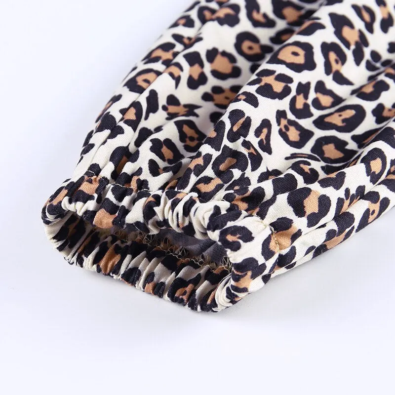 Women's Autumn Casual Leopard Slim Pants With Pockets