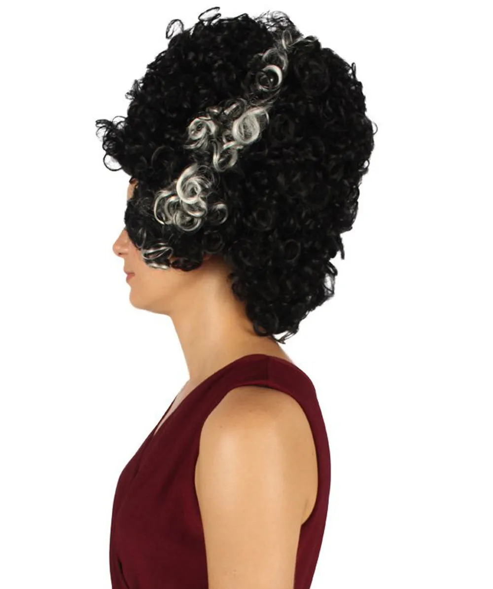 Women's Colonial Ladies 18th Century Curly Wig | Black Historical Wig | Premium Breathable Capless Cap