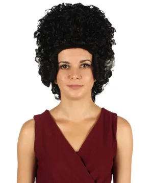 Women's Colonial Ladies 18th Century Curly Wig | Black Historical Wig | Premium Breathable Capless Cap
