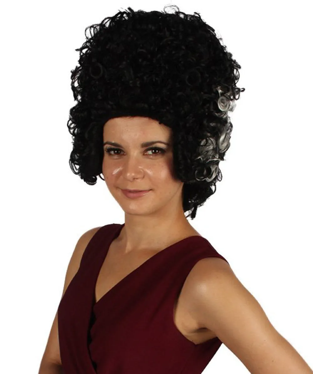 Women's Colonial Ladies 18th Century Curly Wig | Black Historical Wig | Premium Breathable Capless Cap