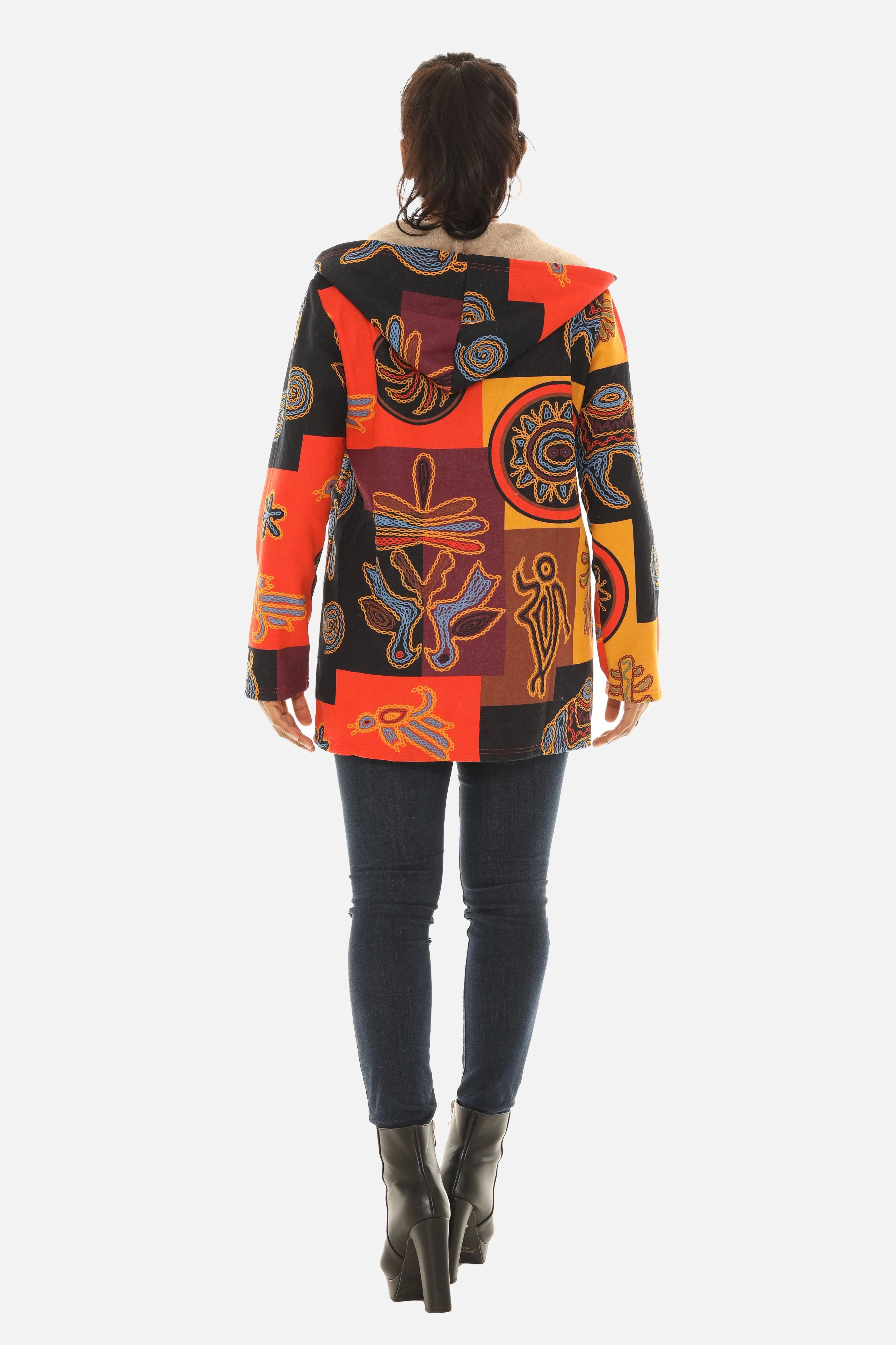 Women's Hooded Sherpa Jacket with Pockets