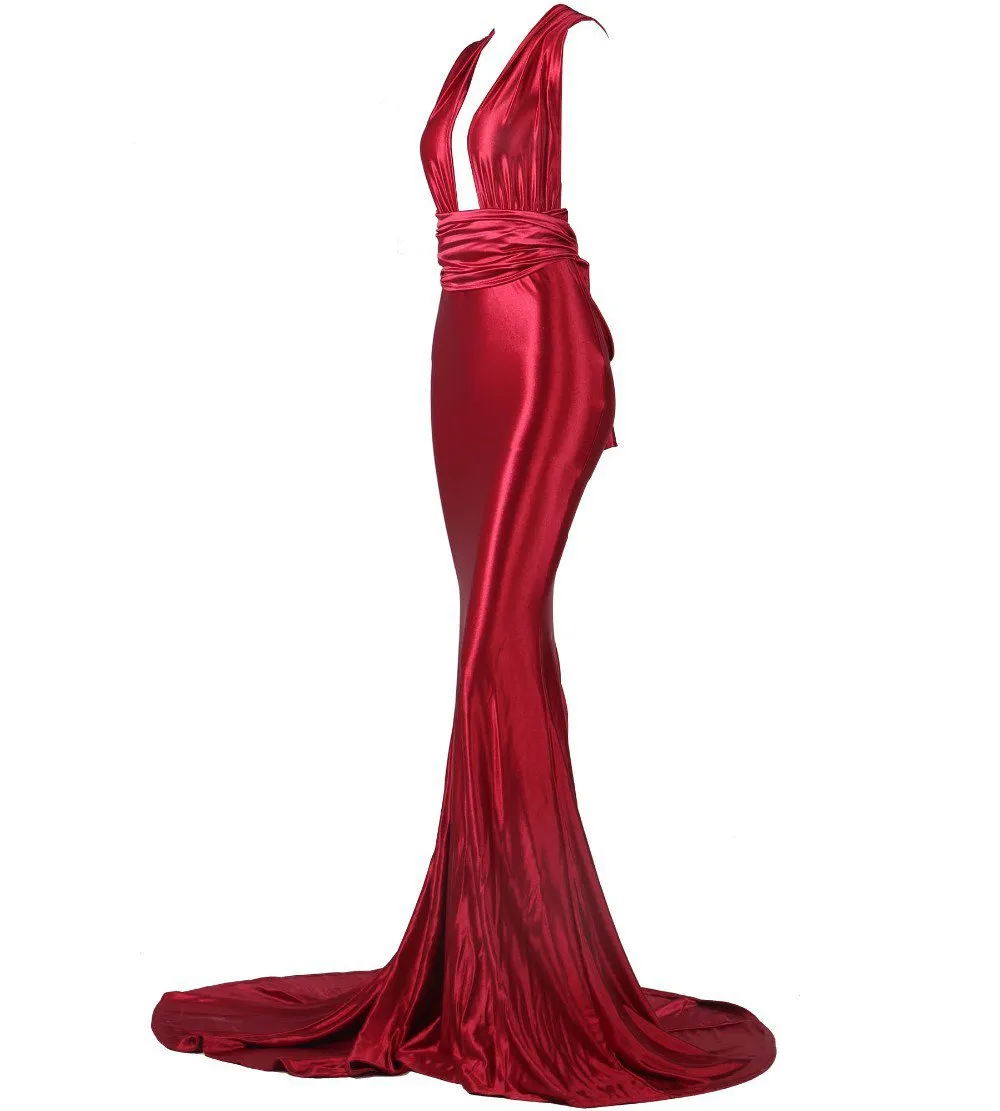 Women's Sleeveless V-Neck Maxi Dress