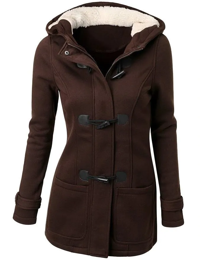 Women's Spring/Autumn Casual Hooded Coat With Hidden Zipper