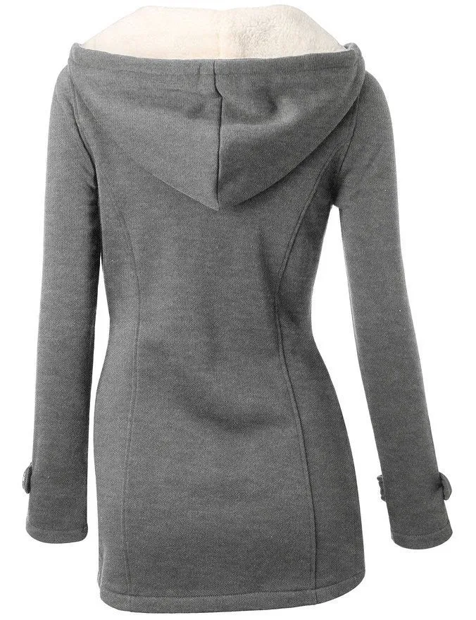 Women's Spring/Autumn Casual Hooded Coat With Hidden Zipper