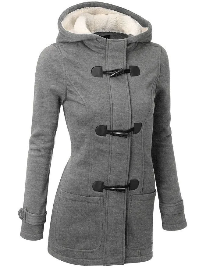 Women's Spring/Autumn Casual Hooded Coat With Hidden Zipper