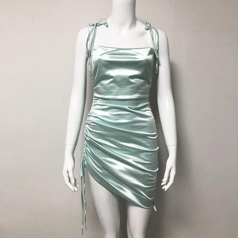 Women's Summer Sheath Sleeveless Lace-Up Mini Dress