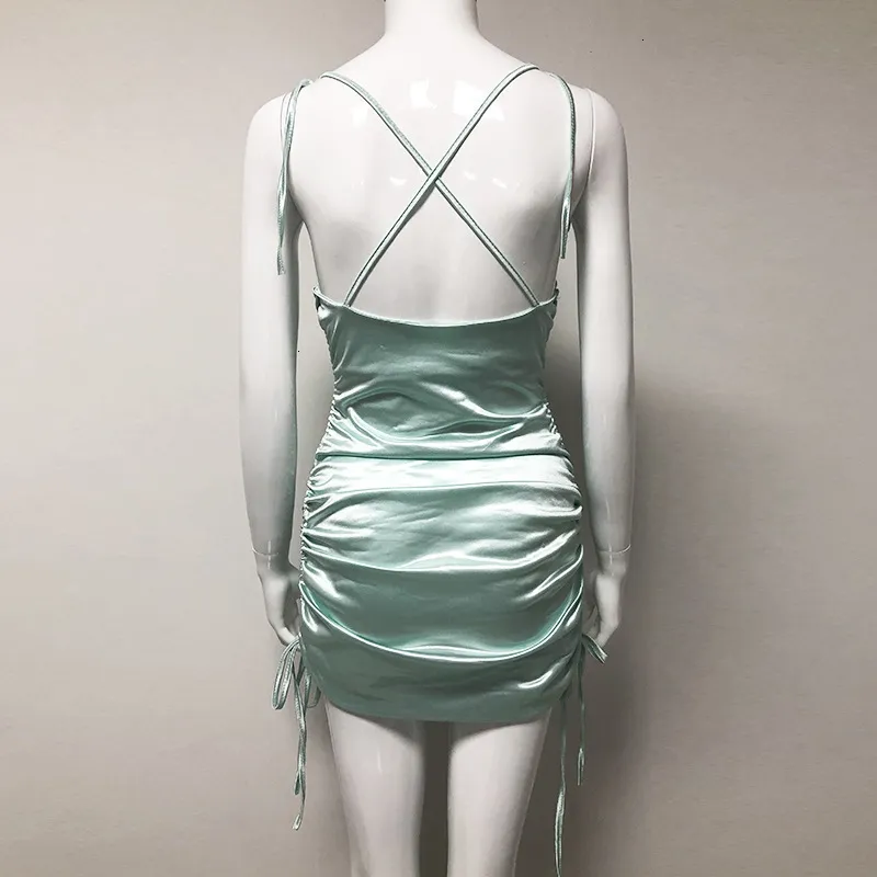 Women's Summer Sheath Sleeveless Lace-Up Mini Dress