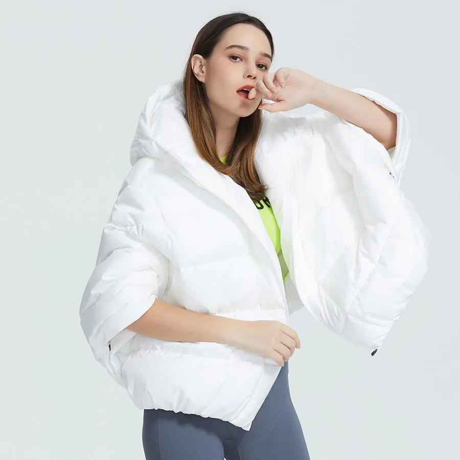 Women's Winter Bat-Sleeved Polyester Hooded Parka