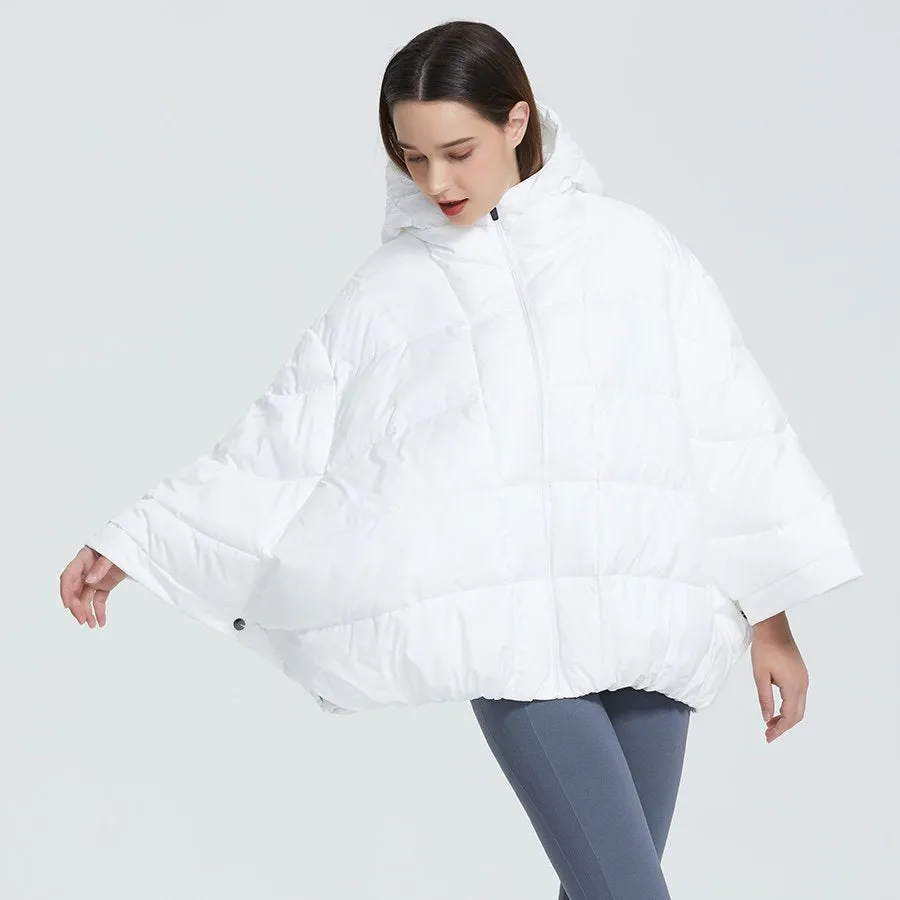 Women's Winter Bat-Sleeved Polyester Hooded Parka