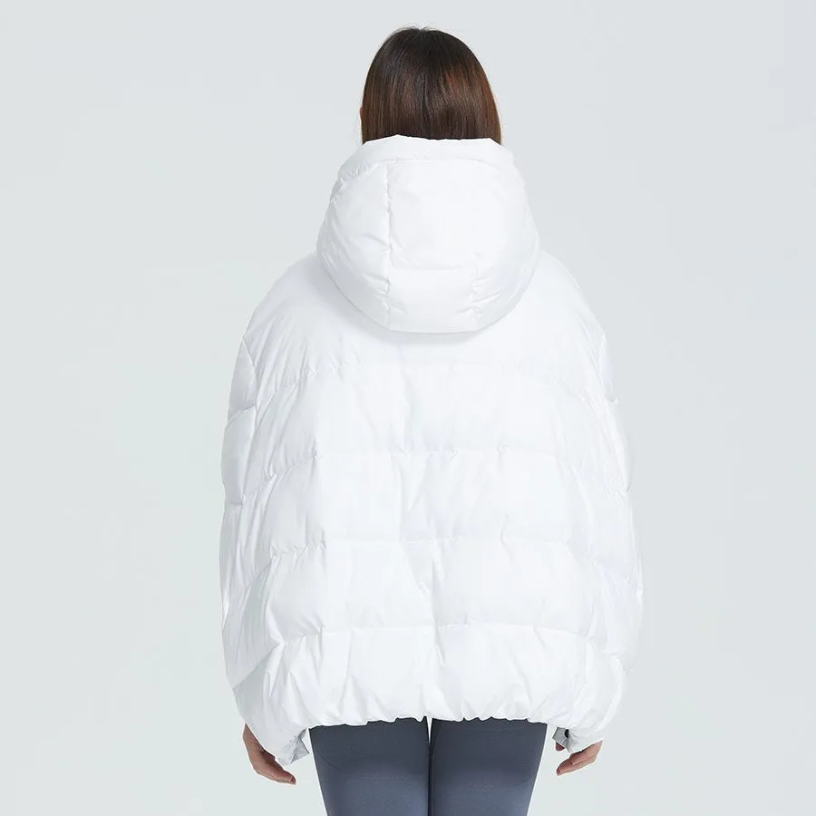 Women's Winter Bat-Sleeved Polyester Hooded Parka