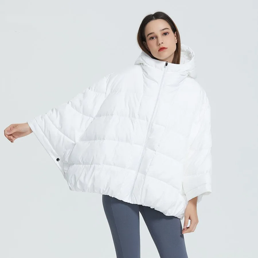 Women's Winter Bat-Sleeved Polyester Hooded Parka