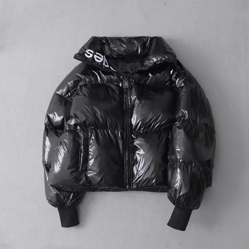 Women's Winter Warm Waterproof Glossy Short Parka
