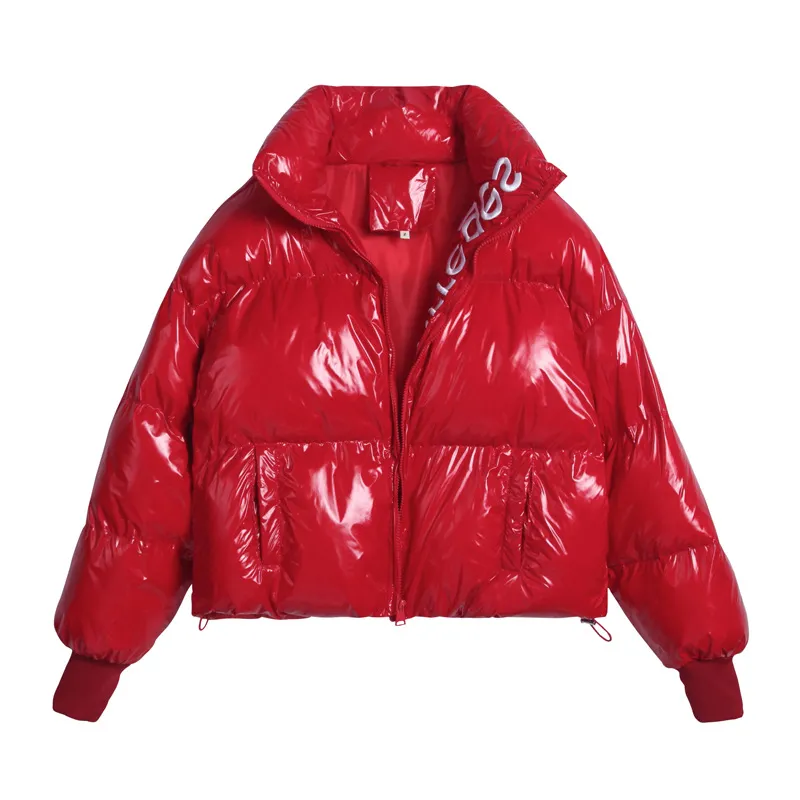 Women's Winter Warm Waterproof Glossy Short Parka