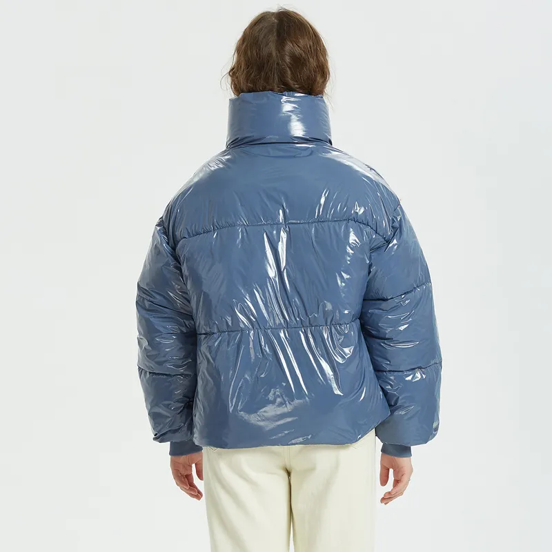 Women's Winter Warm Waterproof Glossy Short Parka