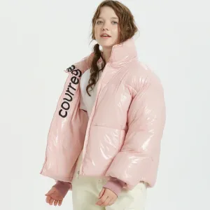 Women's Winter Warm Waterproof Glossy Short Parka