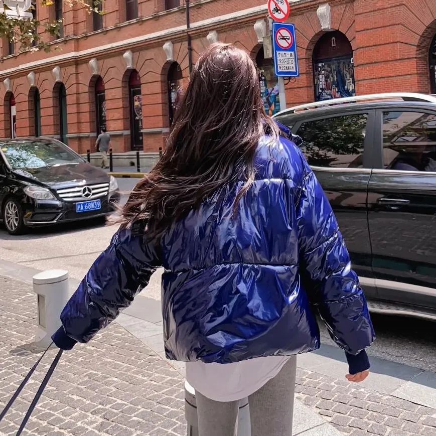 Women's Winter Warm Waterproof Glossy Short Parka