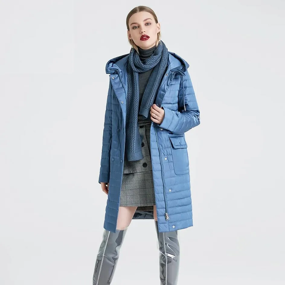 Women's Winter Windproof Hooded Polyester Parka