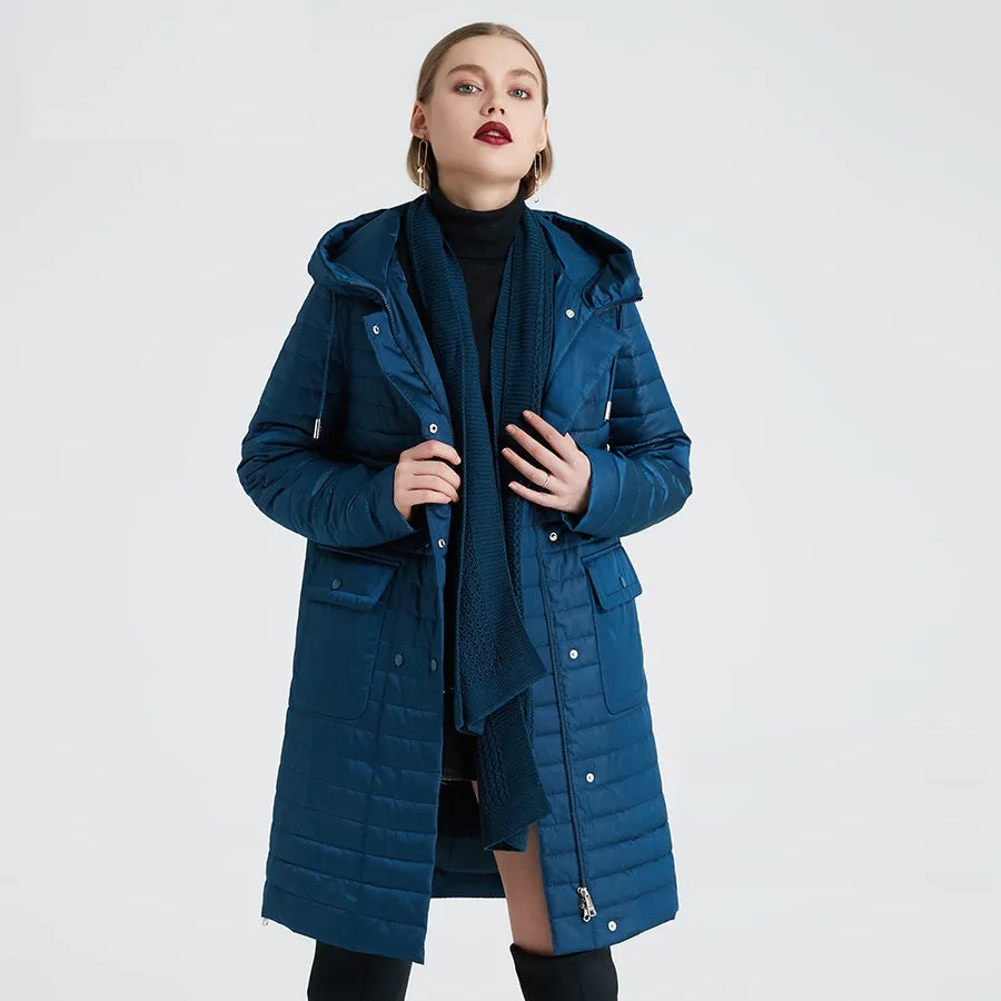 Women's Winter Windproof Hooded Polyester Parka